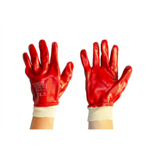 PVC Knitwrist Gloves - Red