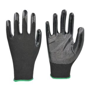 Nitrile Palm Coated Gloves - Black/Black