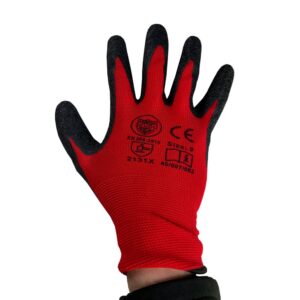 Cut Level 1 - Latex Grip Gloves - Red