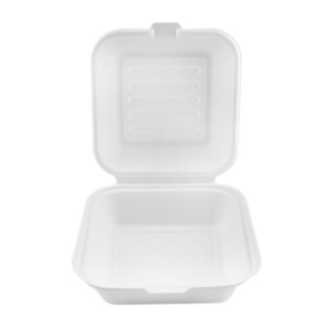6x6" Burger Bagasse Clamshell
