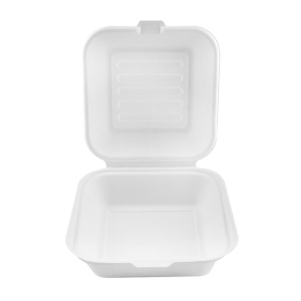 6x6" Burger Bagasse Clamshell