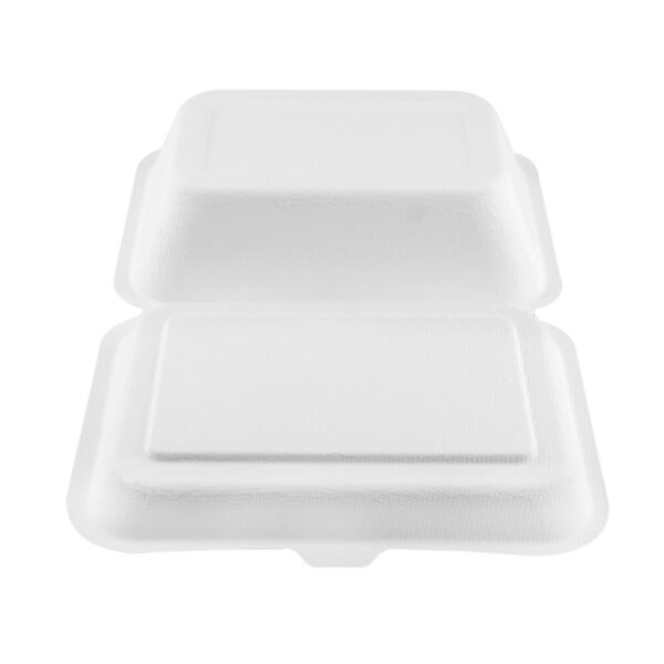 7x5" Rectangle Bagasse Clamshell - Image 3