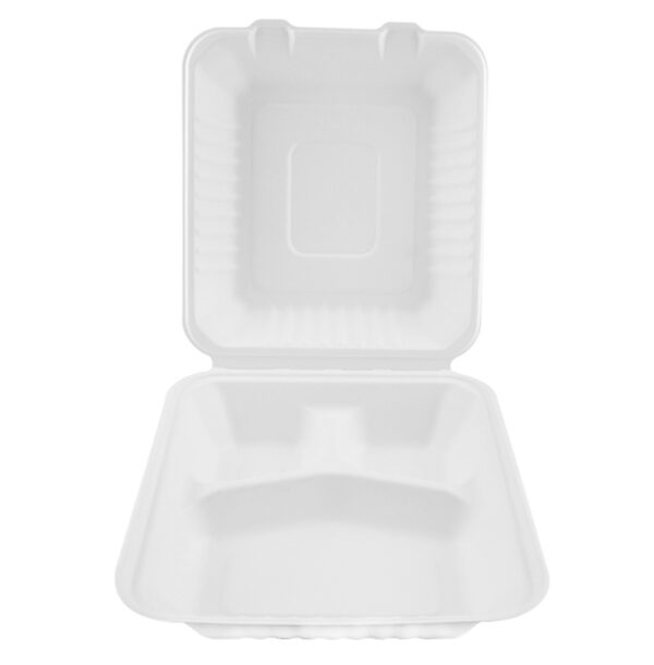 9" 3 Compartment Bagasse Box