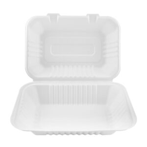 9x6" Lightweight Bagasse Clamshell