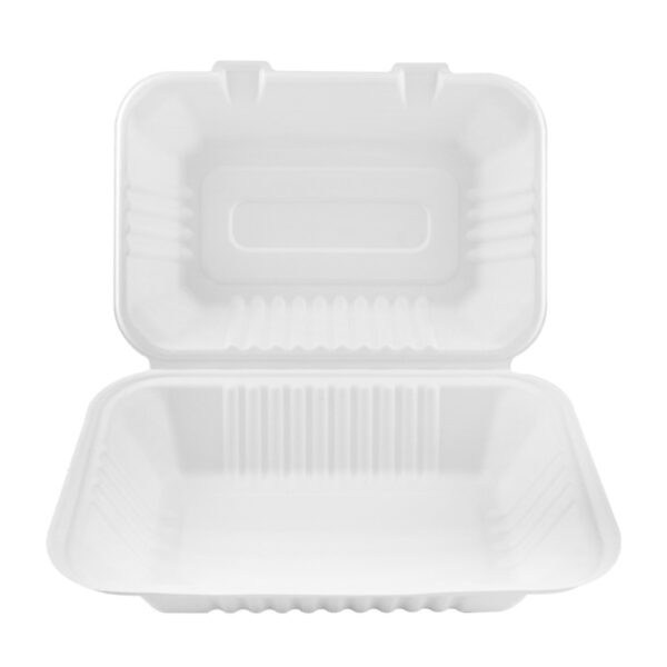 9x6" Lightweight Bagasse Clamshell