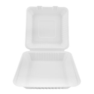 9x8" Bagasse Clamshell