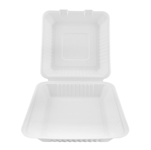 9x8" Bagasse Clamshell